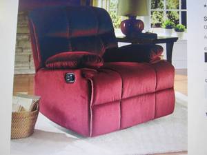 lot 37 image: Microfiber Swivel Rocker Recliner o...