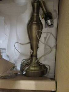 lot 48 image: Brass Touch Lamp with extra shade, ...