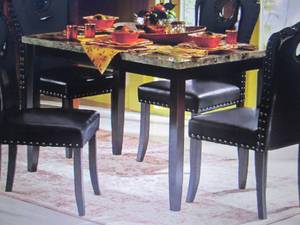 lot 51 image: Faux-Marble Dining Table open box R...