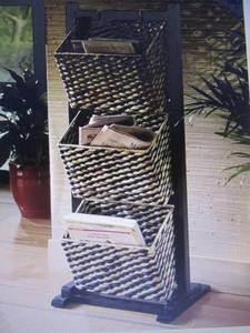 lot 66 image: 3-Tier Basket Rack open box, top ba...
