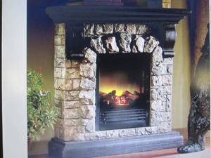 lot 72 image: Faux Stone Fireplace open box Retai...