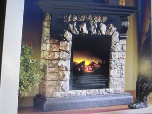 lot 75 image: Faux Stone Fireplace open box Retai...
