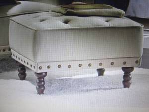 lot 77 image: Nailhead Ottoman open box Retail $1...