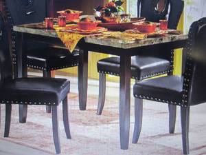 lot 87 image: Faux-Marble Dining Table open box R...