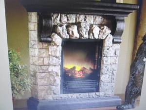 lot 193 image: Faux Stone Fireplace open box Retai...