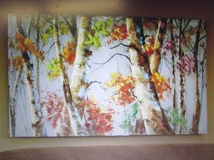 lot 194 image: Colorful Fall Birch Canvas open box...