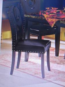 lot 198 image: Nailhead Dining Chair open box, bac...