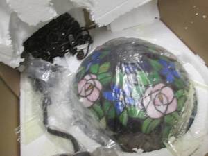 lot 222 image: Rose Tiffany Styled Lamp open box R...