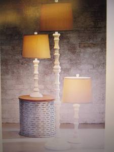 lot 224 image: Set of 3 Tesla Turned-Base Lamps op...