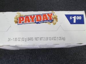 lot 241 image: Box of PayDay Bars 1.85 oz size...