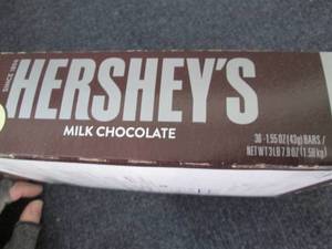 lot 242 image: Box of 36 Hersheys Bars 1.55 oz si...