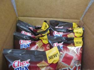 lot 337 image: Case of 8- 7.5 oz Bags Chex Mix Max...
