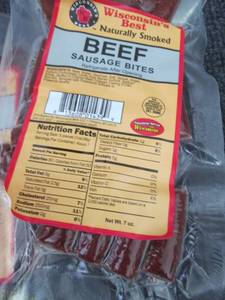 lot 343 image: 3- 7 oz Wisconsins Best Beef Sausa...