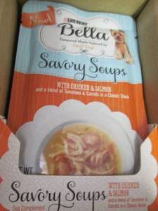 lot 351 image: Box of 16 Purina Bella Savory Soups...