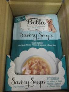 lot 369 image: Box of 16 Purina Bella Savory Soups...