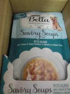 lot 370 image: Box of 16 Purina Bella Savory Soups...