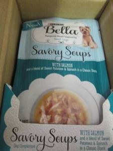 lot 371 image: Box of 16 Purina Bella Savory Soups...