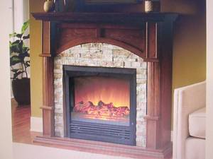lot 233 image: Faux Brick Fireplace cabinet only( ...