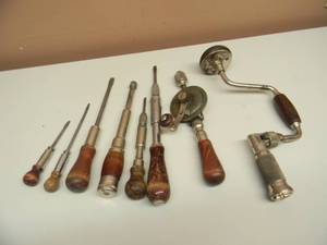 lot 27 image: AWESOME COLLECTION OF VINTAGE RATCHETING TOOLS - SEE PICTURES