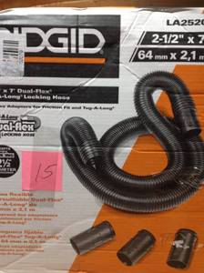 RIDGID 2-12 in. x 7 ft. Dual-Flex Tug-A-Long Locking Vacuum Hose for RIDGID WetDry Shop Vacuums not used