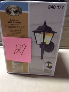 Hampton Bay 1-Light Black Outdoor Wall Lantern in good condition