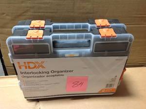 HDX 15-Compartment Interlocking Small Parts Organizer in Black (2-Pack) in good condition