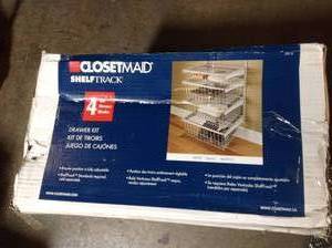 ClosetMaid 17 in. D x 21 in. W x 27 in. H ShelfTrack 4-Drawer Kit Steel Closet System in White in good condition