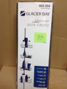 Glacier Bay L Style Tension Corner Pole Caddy in Satin Nickel with 4 Shelves MISSING PARTS