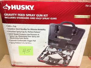 Husky HVLP and Standard Gravity Feed Spray Gun Kit USED