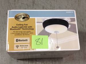 Hampton Bay 2-Light Matte White Ceiling Fan Audio Light Kit with Bluetooth Technology  in good condition
