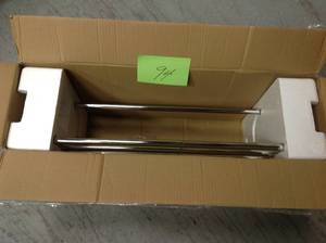 ISO 10-710 in. L x 6-925 in. H x 26-1920 in. W Zinc Hotel-Style Bathroom Shelf in Chrome not used