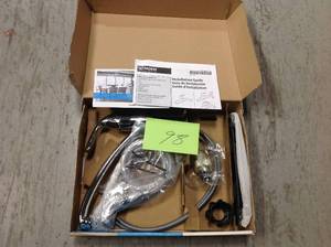 MOEN Adler Single-Handle Low Arc Standard Kitchen Faucet with Side Sprayer in Chrome not used