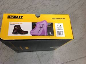 DEWALT Mens Titanium Waterproof Work Boots - Steel Toe - Brown Size 11(W) not used