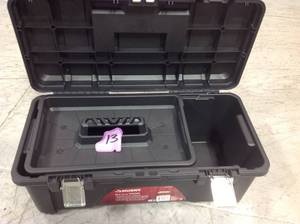 Husky 26 in. Plastic Portable Tool Box with Metal Latches in Black in good condition
