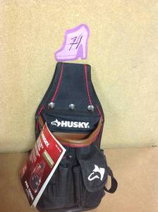 Husky 1-Pocket Triple Snap Tool Pouch with Leather