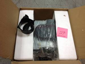 lot 27 image: Home Netwerks Decorative White 100 CFM Bluetooth Stereo Speakers Bathroom Exhaust Fan with LED Light and Remote DAMAGE