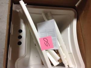 lot 50 image: Glacier Bay All-in-One 24 in. x 24 in. 20 Gal. Freestanding Laundry Tub in White, with Non-Metallic Pull-Out Faucet in Chrome in good condition