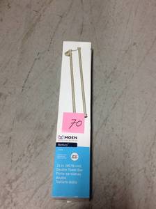 lot 70 image: Banbury 24 in. Double Towel Bar in Spot Resist Brushed Nickel not used
