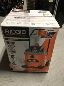 lot 161 image: RIDGID 16 Gal. 6.5-Peak HP NXT WetDry Shop Vacuum with Cart, Fine Dust Filter, Hose and Accessories not used