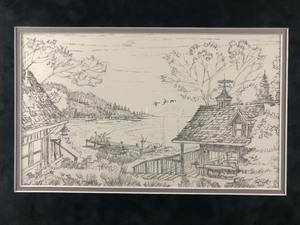 National Wild Turkey Federation Artwork Cabin Retreat Sketch, Signed  Numbered Print, Professionally Framed and Mounted
