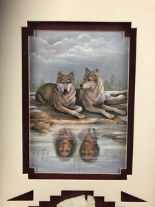 Life Mates Framed Wolf Artwork