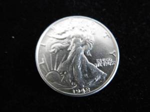 lot 26 image: Walking Liberty Half Dollar 1942