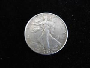 lot 27 image: Walking Liberty Half Dollar 1946