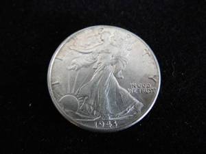 lot 50 image: Walking Liberty Half Dollar 1943