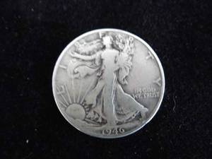 lot 51 image: Walking Liberty Half Dollar 1946