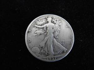 lot 59 image: Walking Liberty Half Dollar 1937
