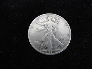 lot 61 image: Walking Liberty Half Dollar 1936