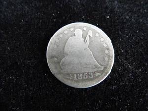lot 68 image: Seated Liberty Quarter 1853