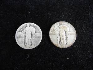lot 71 image: Lot of 2 Standing Liberty Quarters