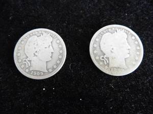 lot 76 image: Lot of 2 Barber Quarters